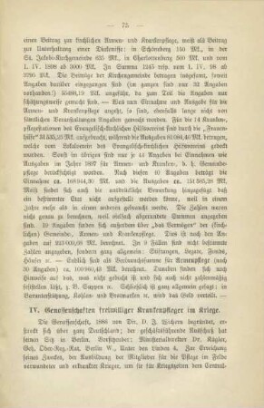 IV. Genossenschaften freiwilliger Krankenpfleger im Kriege