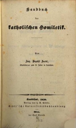 Handbuch der katholischen Homiletik