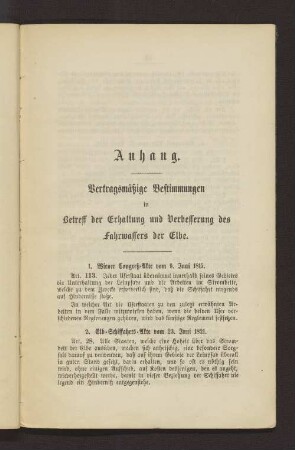 Vertragsmäßige Bestimmungen in Betreff der Erhaltung und Verbesserung des Fahrwassers der Elbe