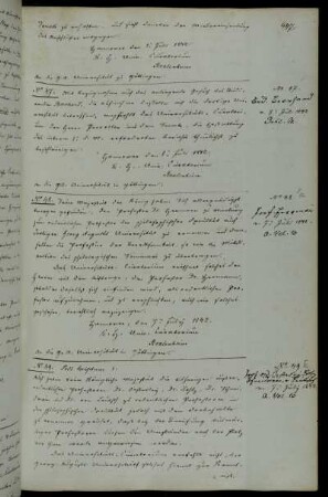 Berufung der ordentlichen Professoren der philosophischen Fakultät Oesterley, Bohtz, Schneidewin und von Leutsch.
