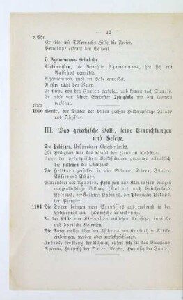 III. Das griechische Volk, seine Einrichtungen und Gesetze