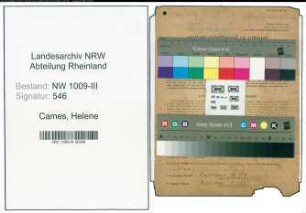 Entnazifizierung Helene Cames , geb. 07.02.1896 (Landwirtin)
