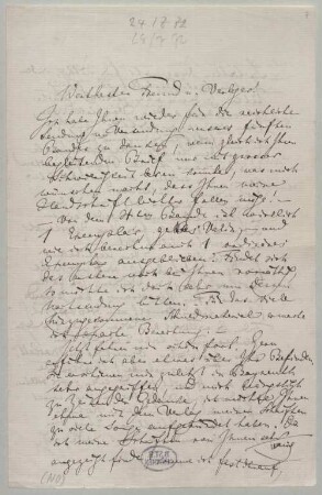Richard Wagner (1813-1883) Autographen: Brief von Richard Wagner an Ernst Wilhelm Fritzsch - BSB Autogr.Cim. Wagner, Richard.44