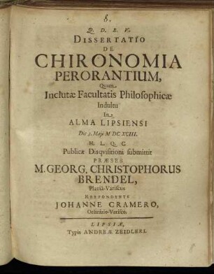Dissertatio De Chironomia Peroratium