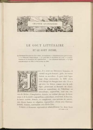 Chapitre quatorzième. Le gout littéraire et le gout intime.