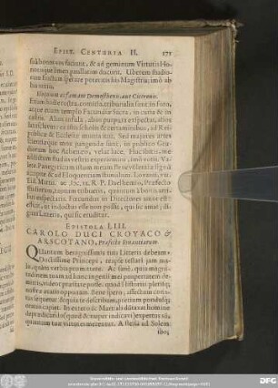 Epistola LIII. Carolo Duci Croyaco & Arscotano, Praefecto Finantiarum.