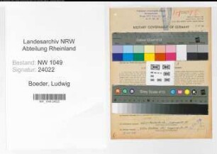 Entnazifizierung Ludwig Boeder , geb. 10.08.1901 (Bueroangestellter)