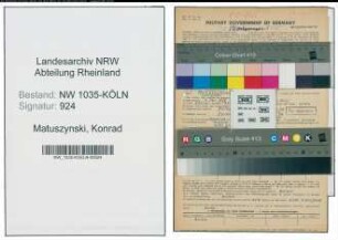 Entnazifizierung Konrad Matuszynski , geb. 04.10.1919 (Kaufmaennischer Angestellter)