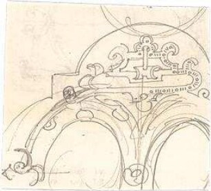 Gmelin, Leopold; Sammlung Gmelin: Handzeichnungen - Folio 8 - Ätzung (Teilansicht)
