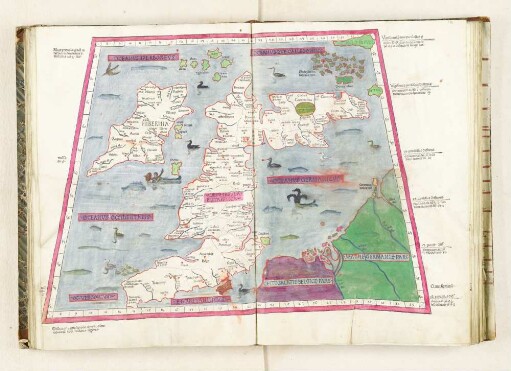 Prima Europe Tabula insulas britannicas continet cum ceteris insulis que circa ipsas sunt