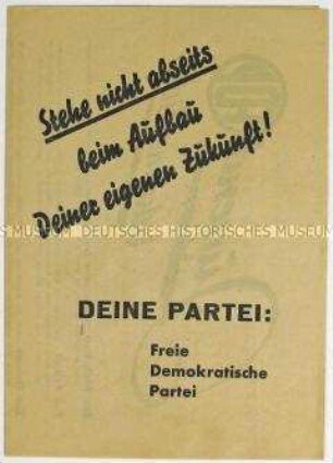 Flugschrift der FDP mit Mitgliederwerbung
