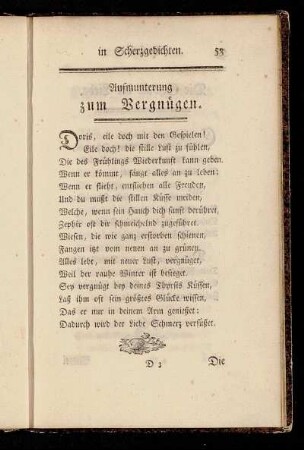Aufmunterung zum Vergnügen.