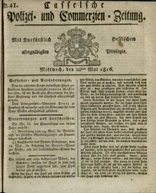 Nr. 41, Mittwoch, den 22sten Mai 1816