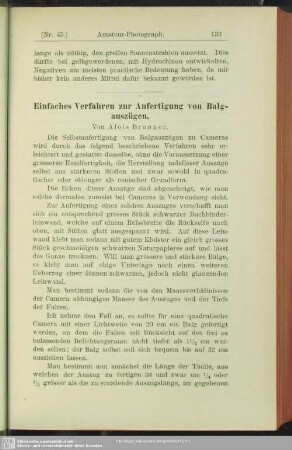 Einfaches Verfahren zur Anfertigung von Balgauszügen