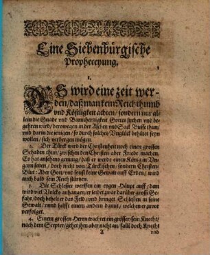 Eine Siebenbürgische Propheceyung