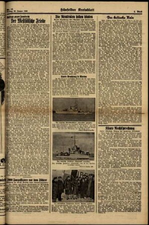 Zweite Ausgabe vom Freitag, den 26. Januar 1940.