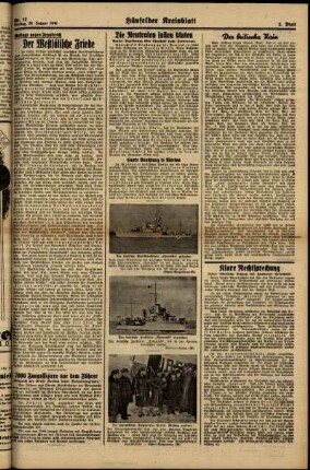 Zweite Ausgabe vom Freitag, den 26. Januar 1940.