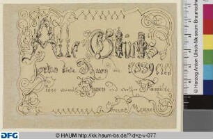Neujahrsglückwunsch-Karte für 1839