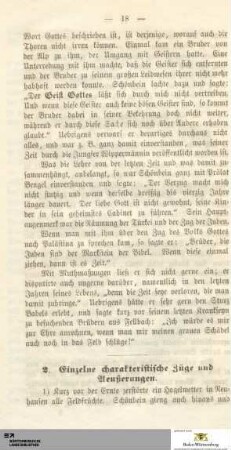 2. Einzelne charakteristische Züge und Aeußerungen