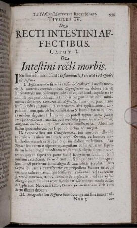 Titulus IV. De Recti Intestini Affectibus