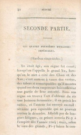 Seconde partie. Les quatre premières dynasties impériales