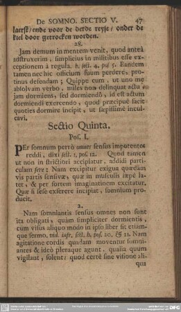 Sectio Quinta