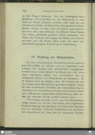 VI. Prüfung der Blitzableiter