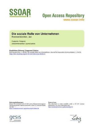 Die soziale Rolle von Unternehmen