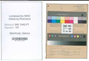 Entnazifizierung Helmut Steinhorst , geb. 04.11.1920 (Postbeamter)