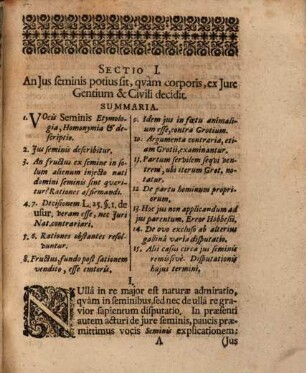 Disputatio Juridica, De Jure Seminis