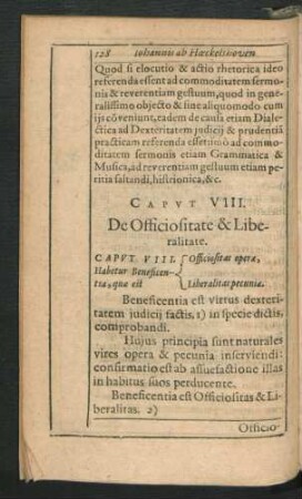 Caput VIII. De Officiositate & Liberalitate.