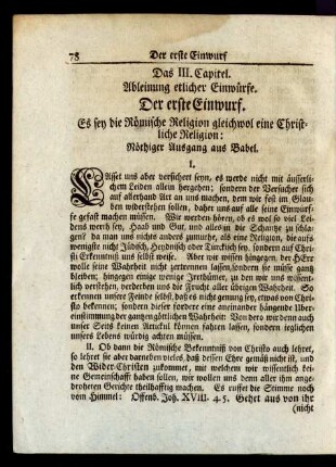 Das III. Capitel. Ableinung etlicher Einwürfe.