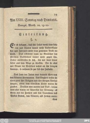 Am XXIII. Sonntag nach Trinitatis. Evangel. Matth. 22, 15 - 22.