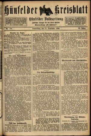 Ausgabe vom Donnerstag, den 11. September 1924.