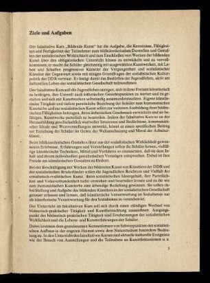Ziele und Aufgaben