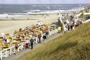 Westerland: Strand mit Strandpromenade, südlich