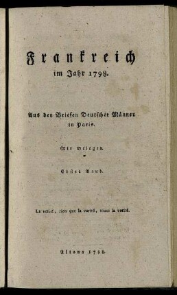 1798,1: Frankreich im Jahr 1798