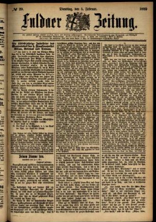 Ausgabe vom Dienstag, den 05. Februar 1889.