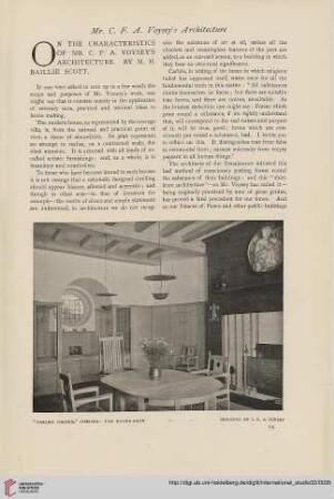 33.1907/08 (1908) = Nr. 129: On the characteristics of Mr. C. F. A. Voysey's architecture