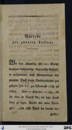 Vorrede zur zweyten Auflage.