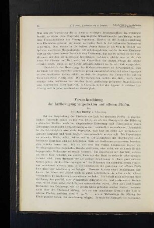 Veranschaulichung der Luftbewegung in gedeckten und offenen Pfeifen.