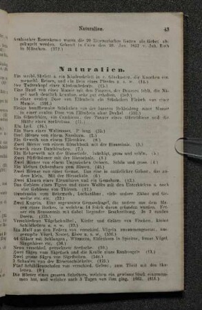 Naturalien.