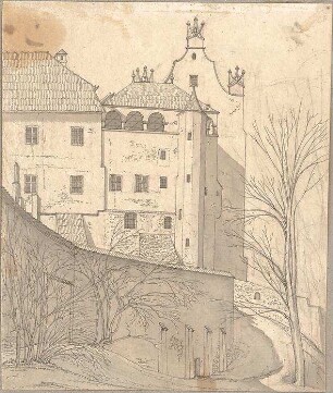 Hoffstadt, Friedrich; Kassette 1: Burgen (1021-1073) - Burg Trausnitz in Landshut (Perspektive)