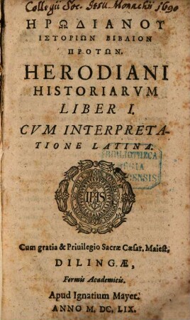 Historiarum lib. I.