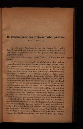 II. Beschreibung des Projects Harburg-Altona.