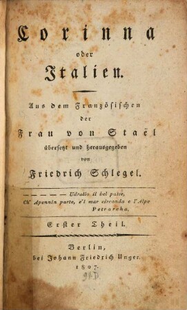Corinna oder Italien, 1