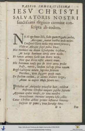 Passio Immeritissima Iesu Christi Salvatoris Nostri