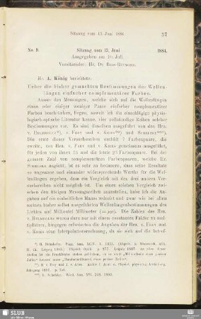 No. 9. Sitzung vom 13. Juni 1884