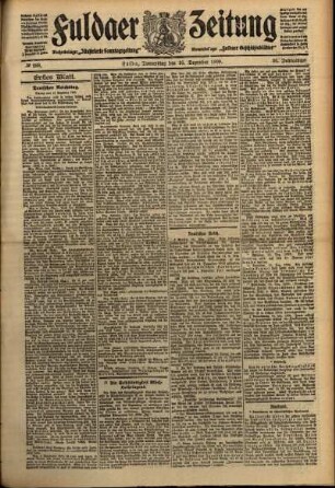 Erste Ausgabe vom Donnerstag, den 16. Dezember 1909.