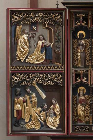 Marienaltar — Festtasgsseite — Verkündigung und Geburt Christi